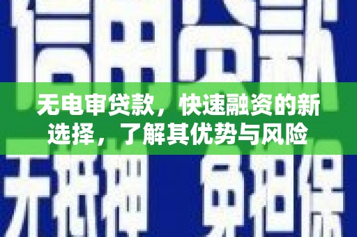 项城无电审贷款，快速融资的新选择，了解其优势与风险