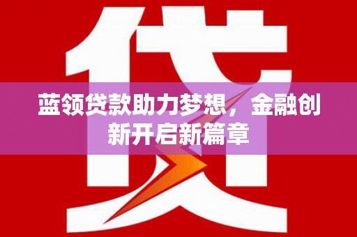 项城蓝领贷款助力梦想，金融创新开启新篇章