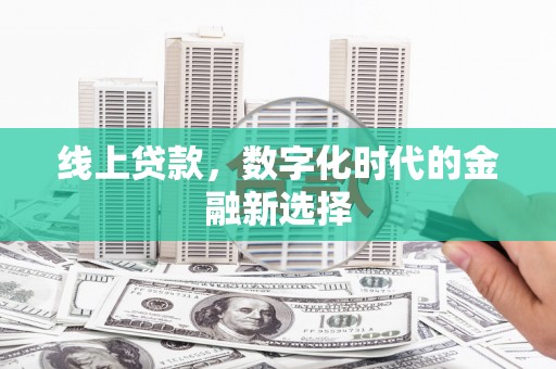 项城线上贷款，数字化时代的金融新选择