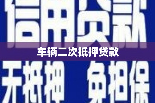 项城车辆二次抵押贷款