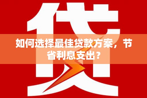 项城如何选择最佳贷款方案，节省利息支出？