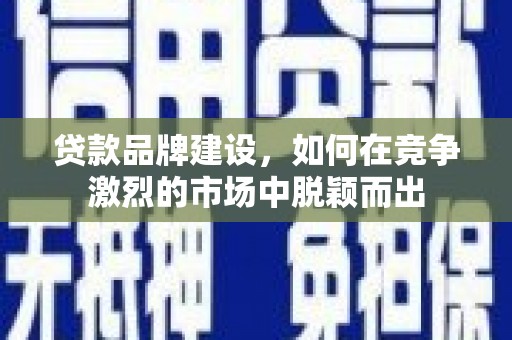 项城贷款品牌建设，如何在竞争激烈的市场中脱颖而出