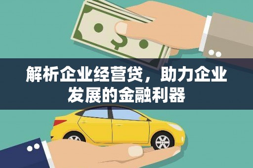 项城解析企业经营贷，助力企业发展的金融利器