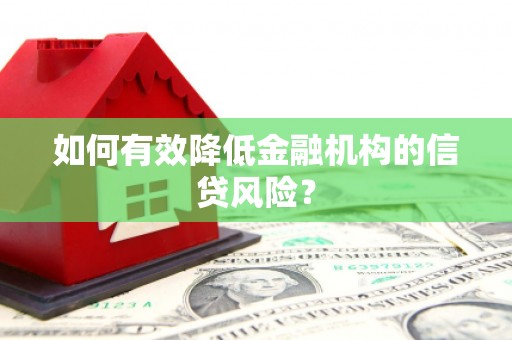 项城如何有效降低金融机构的信贷风险？