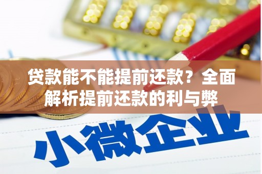 项城贷款能不能提前还款？全面解析提前还款的利与弊