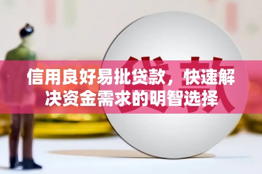 项城信用良好易批贷款，快速解决资金需求的明智选择