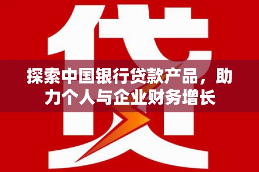 项城探索中国银行贷款产品，助力个人与企业财务增长