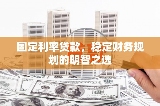 项城固定利率贷款，稳定财务规划的明智之选
