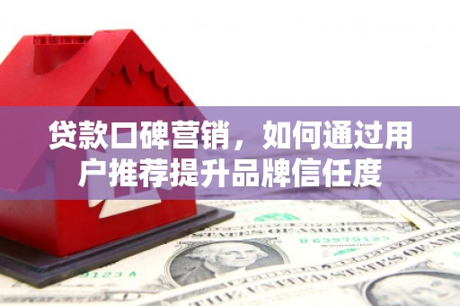 项城贷款口碑营销，如何通过用户推荐提升品牌信任度