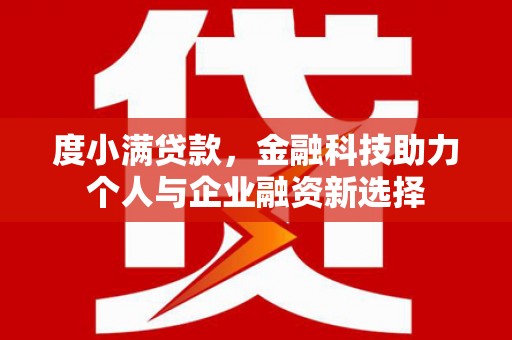 项城度小满贷款，金融科技助力个人与企业融资新选择