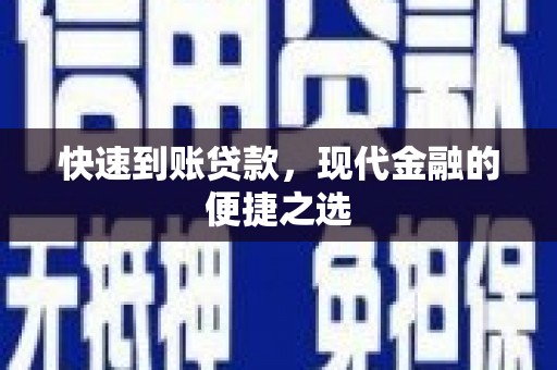项城快速到账贷款，现代金融的便捷之选