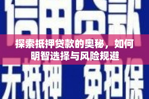 项城探索抵押贷款的奥秘，如何明智选择与风险规避
