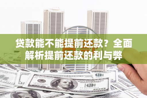 项城贷款能不能提前还款？全面解析提前还款的利与弊