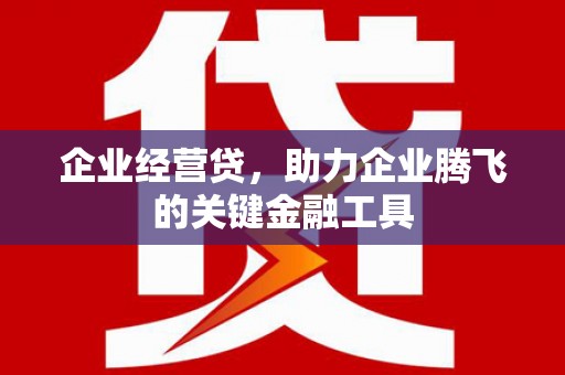 项城企业经营贷，助力企业腾飞的关键金融工具