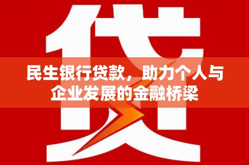 项城民生银行贷款，助力个人与企业发展的金融桥梁