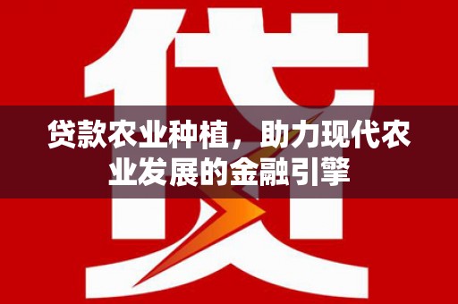 项城贷款农业种植，助力现代农业发展的金融引擎