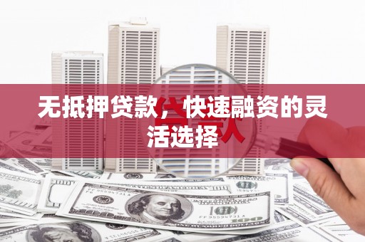 项城无抵押贷款，快速融资的灵活选择