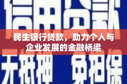 项城民生银行贷款，助力个人与企业发展的金融桥梁