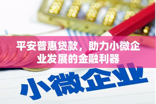 项城平安普惠贷款，助力小微企业发展的金融利器