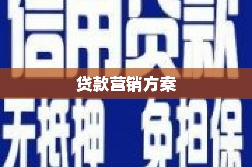 项城贷款营销方案