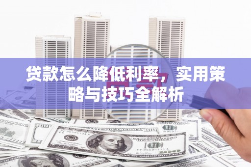 项城贷款怎么降低利率，实用策略与技巧全解析