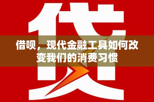 项城借呗，现代金融工具如何改变我们的消费习惯