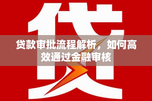 项城贷款审批流程解析，如何高效通过金融审核