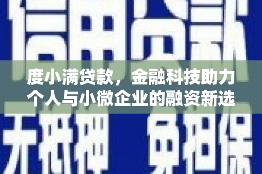 项城度小满贷款，金融科技助力个人与小微企业的融资新选择