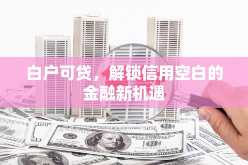 项城白户可贷，解锁信用空白的金融新机遇
