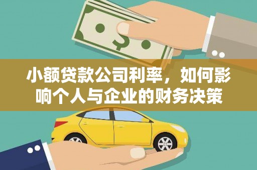 项城小额贷款公司利率，如何影响个人与企业的财务决策