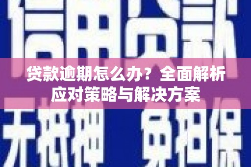 项城贷款逾期怎么办？全面解析应对策略与解决方案