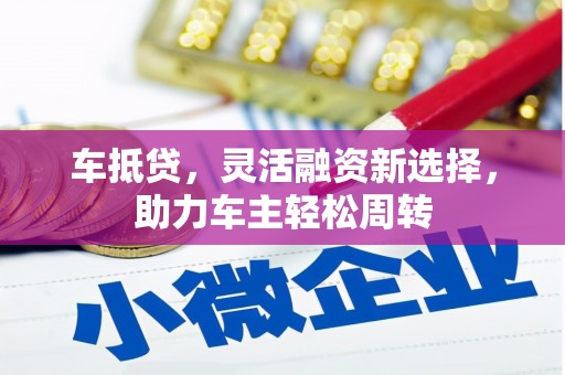 项城车抵贷，灵活融资新选择，助力车主轻松周转