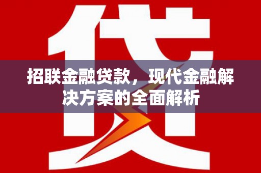 项城招联金融贷款，现代金融解决方案的全面解析