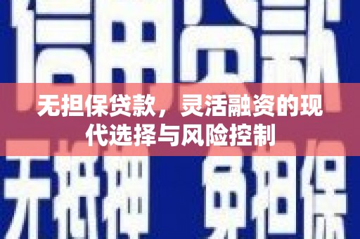 项城无担保贷款，灵活融资的现代选择与风险控制