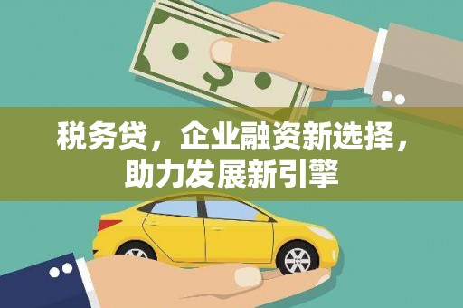 项城税务贷，企业融资新选择，助力发展新引擎