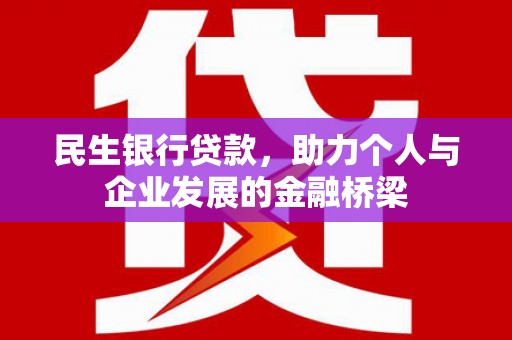 项城民生银行贷款，助力个人与企业发展的金融桥梁