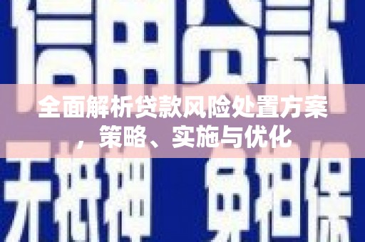 项城全面解析贷款风险处置方案，策略、实施与优化