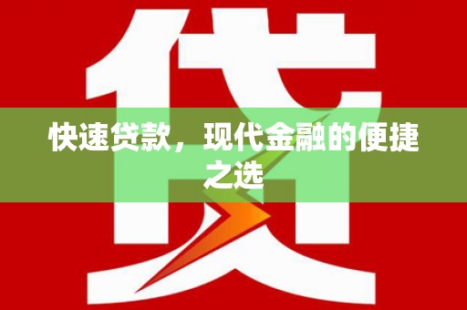 项城快速贷款，现代金融的便捷之选