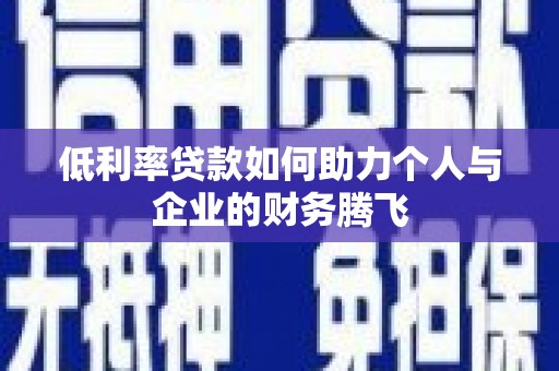 项城低利率贷款如何助力个人与企业的财务腾飞