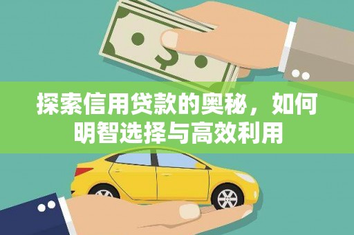 项城探索信用贷款的奥秘，如何明智选择与高效利用