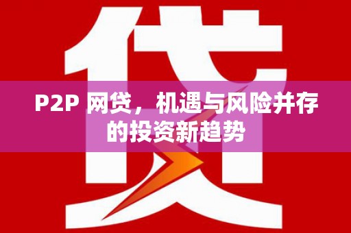 项城P2P 网贷，机遇与风险并存的投资新趋势