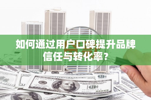 项城如何通过用户口碑提升品牌信任与转化率？